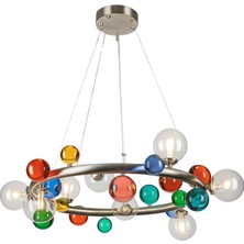 Bubble Lamp Soft Fırçalanmış Mat Krom Saydam Sarkıt Avize