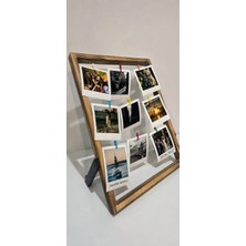 Maslak Wood Masaüstü 12 Fotoğraflı 12 Mandallı Fotoğraf Çerçevesi.