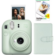 Fujifilm Instax Mini 12 Yeşil Fotoğraf Makinesi + 20'li Film ve Laporta Albüm Seti