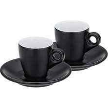 Kela Mattia Siyah 2'li Seramik Espresso Fincan Seti