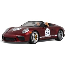 GT Spirit 1:18 2019 Porsche 911 991 Speedster #57 Heritage Edition Cherry Metallic Model Araba