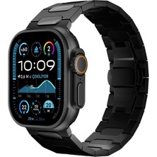Bikordon Titanova Siyah Apple Watch Uyumlu Titanyum Akıllı Saat Kordon