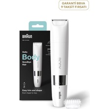 Braun Body Mini Trimmer BS1000 Vücut Tüy Kesme Makinesi + Düzeltici Tarak Pil ve Temizleme Fırçası