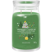 Yankee Candle Shimmering Christmas Tree Yeşil Büyük Mum 567 G