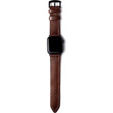 Roarcraft Apple Watch Büyük Kasa Uyumlu Çift Katlı Özel Yapım Antik Kahve Deri Kordon