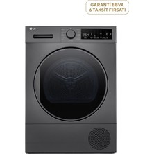 LG RH80T2SP7RM.ADSPLTK Koyu Gümüş Isı Pompalı Kurutma Makinesi 8 kg