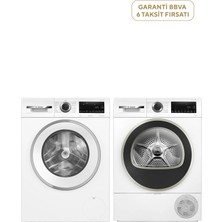 Bosch WGA242X3TR Serie 4 Beyaz Çamaşır Makinesi 9 kg  + WQA24201TR Beyaz Kurutma Makinesi 9 kg