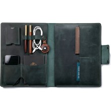 Roarcraft Antik Yeşil MacBook Air 13" Deri Kılıf Organizer
