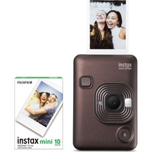 Fujifilm Instax Mini Liplay Hybrid Deep Bronze Fotoğraf Makinesi + 10'lu Film Seti