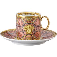 Versace Scala Palazzo Rose Porselen Türk Kahvesi Fincan ve Tabağı