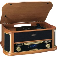 Lenco TCD-2571WD Ahşap Retro Bluetooth USB Dap Fm Radyo CD Kaset Özellikli Pikap Plak Çalar
