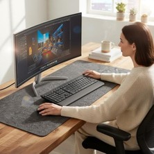 Esranın Dünyası Koyu Gri Renk Mouse Pad, 120X45 Cm, 3mm Kalınlık, Büyük Boy