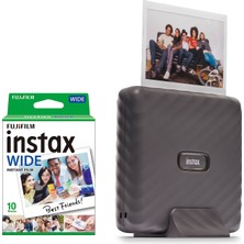 Fujifilm Instax Wide Akıllı Telefon Yazıcısı Gri Renk 10'lu Film ile Eğlenceli Anılar İçin