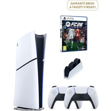 Sony Playstation 5 Slim Digital Edition Oyun Konsolu + 2. Ps5 Kol + Ps5 Şarj Istasyonu + Ps5 Fifa 26 Fc 26