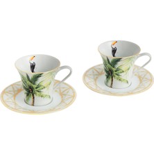 The Grade Studio Palm Collection Porselen 2'li Çay Fincanı Seti