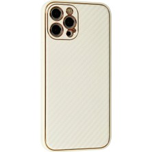 Bezos iPhone 12 Pro Kılıf Coco Karbon Silikon - Beyaz