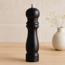 Gees Global Siyah Ahşap Tuz ve Baharat Öğütücü - Büyük (Ø4.5 cm x 19.5 Cm) 72'li Paket