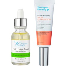 The Organic Pharmacy Bright Defence Retinol Gece Serumu + Günlük Mineral Spf 30+ Güneş Kremi 2'li Cilt Bakım Seti