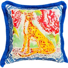 Ge Living Leopar Desenli Kadife Dekoratif Kırlent Kılıfı 45 x 45 cm