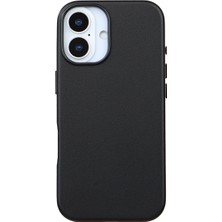 Deercase iPhone 17 Deri Gizli Magsafe Uyumlu Premium Kamera Koruma Darbe Emici Siyah Telefon Kılıfı
