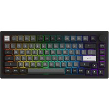 Akko 5075B Plus Black Silver Dracula Switch Rgb Kablosuz Hotswap Mekanik Gaming Klavye