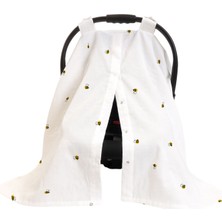 Casadora Baby Happy Bee Organik Pamuklu Upf 30+ Uv Korumalı Müslin Çıtçıtlı Puset Örtüsü