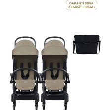 Bumprider Connect³ Black Sand Ikiz Bebek Arabası ve Hediye Yan Bakım Çantası