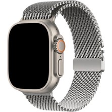 Bikordon Apple Watch Ultra Uyumlu Milano Loop Titanyum Akıllı Saat Kordon