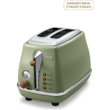 DeLonghi Ctov 2103.GR Icona Vintage Yeşil 2 Dilim Isı Ayarlı Ekmek Kızartma Makinesi