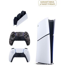 Sony Playstation 5 Slim Digital Edition 825 GB SSD Oyun Konsolu + 2. Ps5 Kol Kamuflaj + Ps5 Şarj Istasyonu (Yeni Sürüm)
