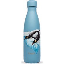 Qwetch QD3465 Penguen Desenli Isı Yalıtımlı Açık Mavi Termos 500 ml