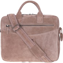 BloominBag Sand Still Krem Bej Süet Deri 13-14" MacBook Laptop Çantası