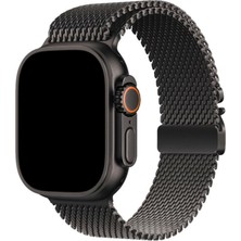 Bikordon Apple Watch Ultra Uyumlu Milano Loop Titanyum Akıllı Saat Kordon