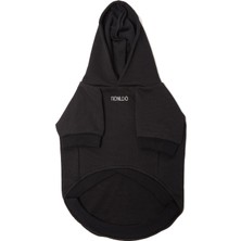 Monido Follow Siyah Baskılı Kapüşonlu Köpek Sweatshirt