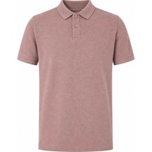 Trender Düz Pike Polo Yaka Erkek T-Shirt 2127 Vizon