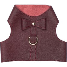 Zoe Pet Atelier Bordo Deri Kedi Köpek Yelek Göğüs Tasması