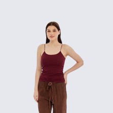Trender Lastik Askı Uzun Kadın Atlet 580-04 Bordo