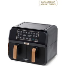 Kenwood HFP70.000BK Dual Bk Copper Çift Hazneli Sıcak Hava Fritözü 8 Lt