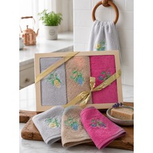 Merty Home 3’lü Kutulu 30X50 Mutfak Havlusu El Havlusu %100 Pamuk Yüksek Su Emici Çeyizlik Hediyelik Set