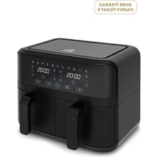 Fritel Snacktastic 8180 Duo Çift Hazneli Siyah Airfryer 2x4.5l