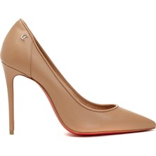 Christian Louboutin Sporty Kate Nude Deri Topuklu Ayakkabı