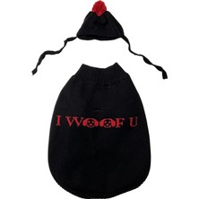 Moshiqa I Woof U Siyah Kedi Süveter ve Şapka