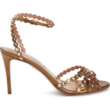Aquazzura Tequila Gold Deri Topuklu Ayakkabı