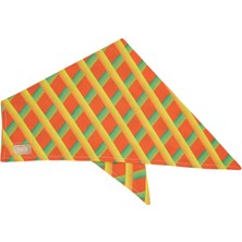 Monido Turuncu Geometrik Desenli Köpek Bandana