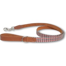 Mind The Mod Hound’s Tooth Kırmızı Gri Köpek Gezdirme Kayışı