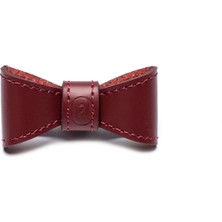 Zoe Pet Atelier Bordo Deri Küçük Irk Köpek ve Kedi Papyonu