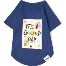 Hypet Fashion Good Day Tee Pamuklu Lacivert Köpek T-Shirt