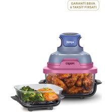 Ninja Crispi 4-In-1 Purple Mauve Taşınabilir Cam Hazneli Pişirme Sistemi -