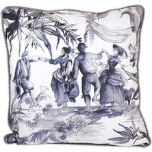 Baci Milano Versailles Mavi Kadife Yastık 60 x 60 cm