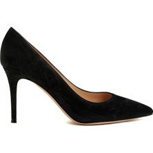 Gianvito Rossi Siyah Süet Stiletto